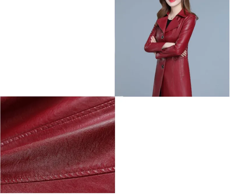 L-6XL, женская кожаная куртка, зима, Новое Женское пальто, женская тонкая куртка из искусственной кожи с отложным воротником, высокое качество
