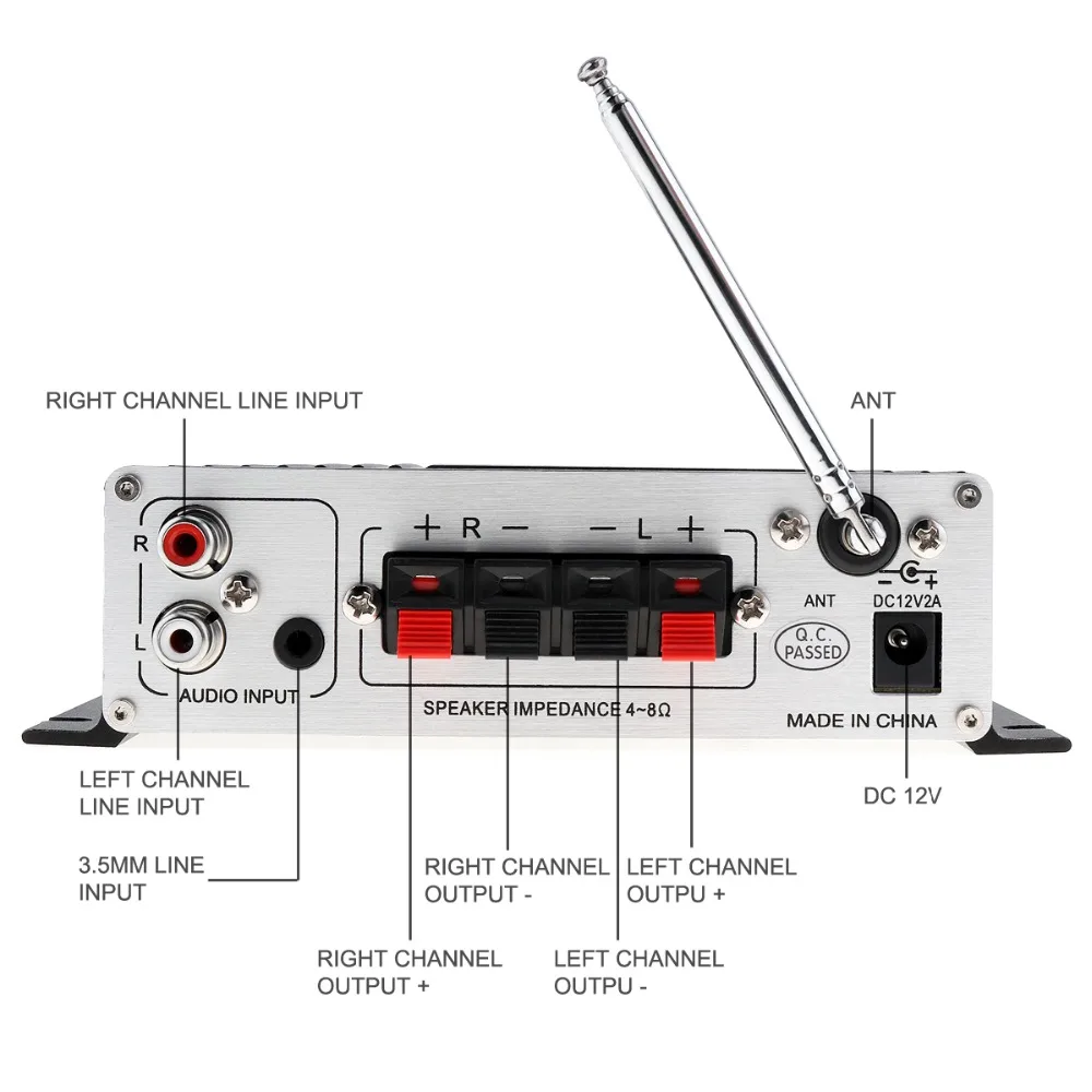 LEPY Bluetooth-совместимый цифровой дисплей Автомобильный мини Hi-Fi стерео аудио