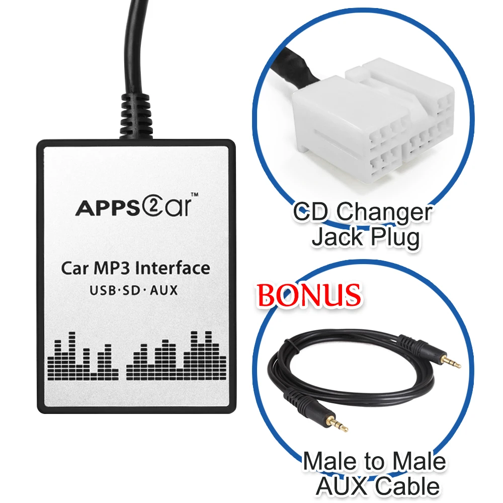 Автомобильный USB SD AUX адаптер цифровой музыкальный преобразователь Mp3 конвертер