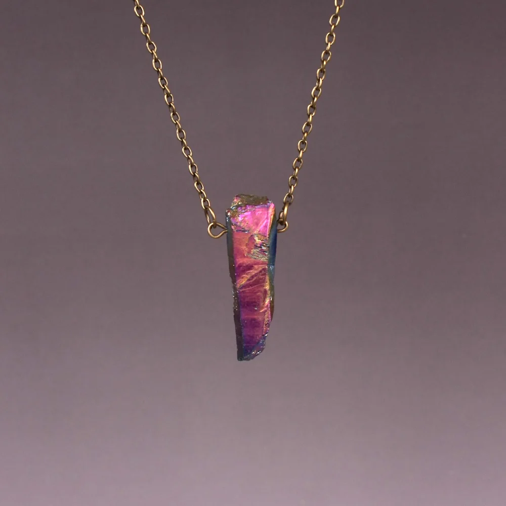 Женское колье Друза с искусственным кристаллом фиолетовое ожерелье античная