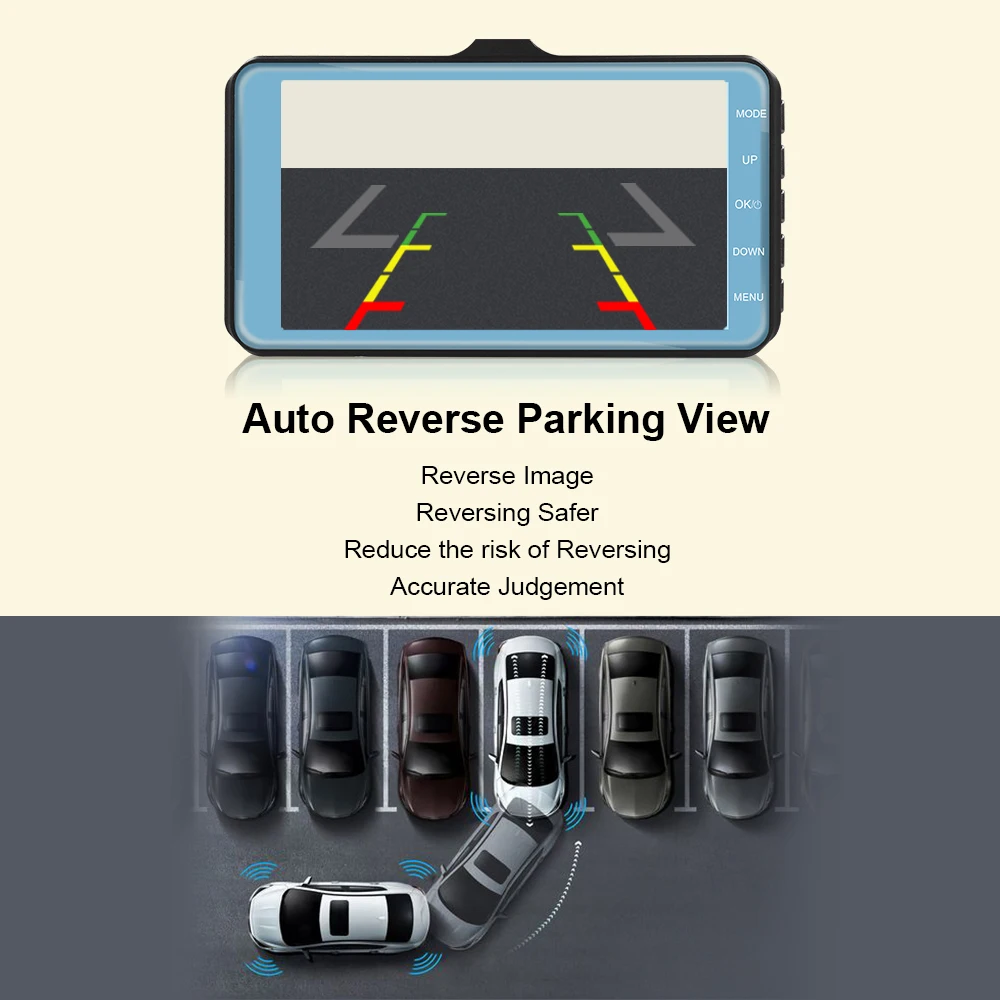 Автомобильный видеорегистратор линза для двойной камеры Full HD 1080P 4 &quotips