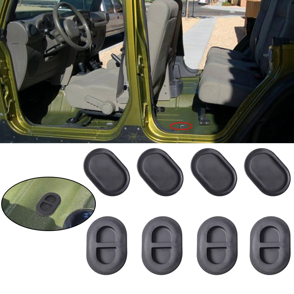 4 шт. 8 12 Напольные Резиновые вилки для Jeep Wrangler JK &amp JL 2014-2018 Черная задняя напольная