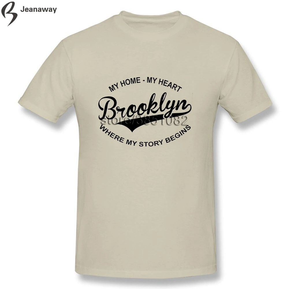 Элитный бренд Brooklyn Для мужчин и мальчиков футболка с круглым вырезом из 100% хлопка