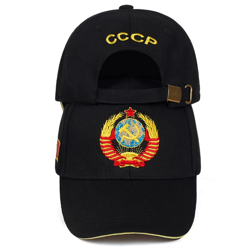Новая CCCP Национальная эмблема вышитые бейсболки хлопковые кепки регулируемые Reentrant Шляпа От Солнца Открытый козырек шляпы