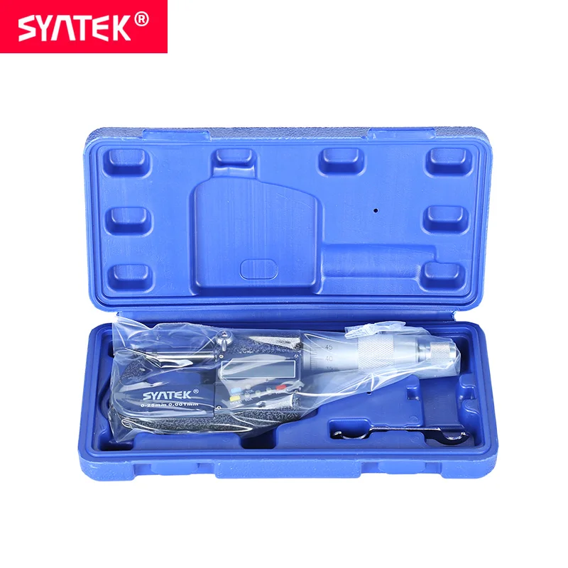 Syntek 0 001 мм электронный цифровой внешний микрометр 25 50 1 2 дюйма Калибр измеритель