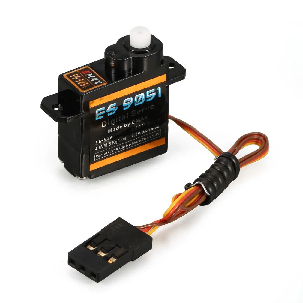 1 шт. EMAX ES9051 4,3g цифровой пластиковый сервопривод 4,8 В 0,8 кг 0,09 сек/60 градусов для RC FPV Самолет с неподвижным крылом коптер модель Запчасти