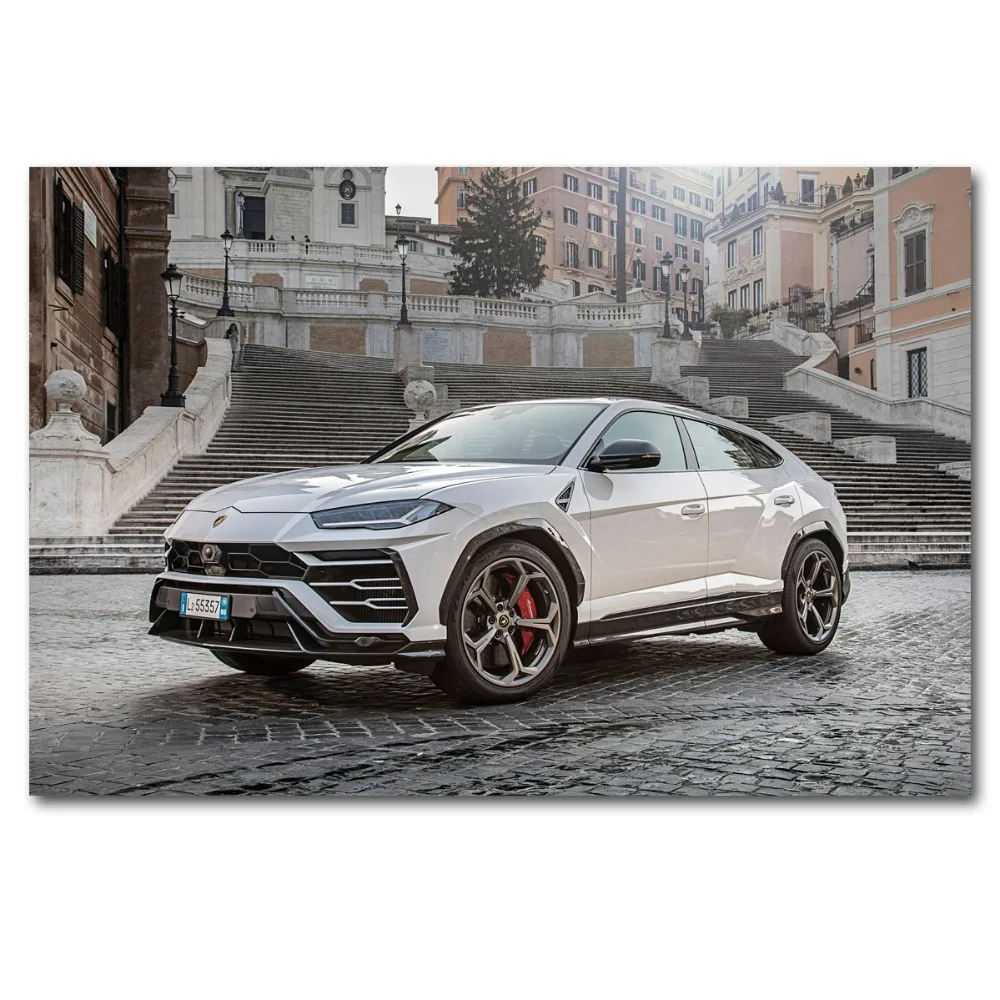 Постеры и принты SportsCar Urus роскошный автомобиль внедорожник белая Настенная