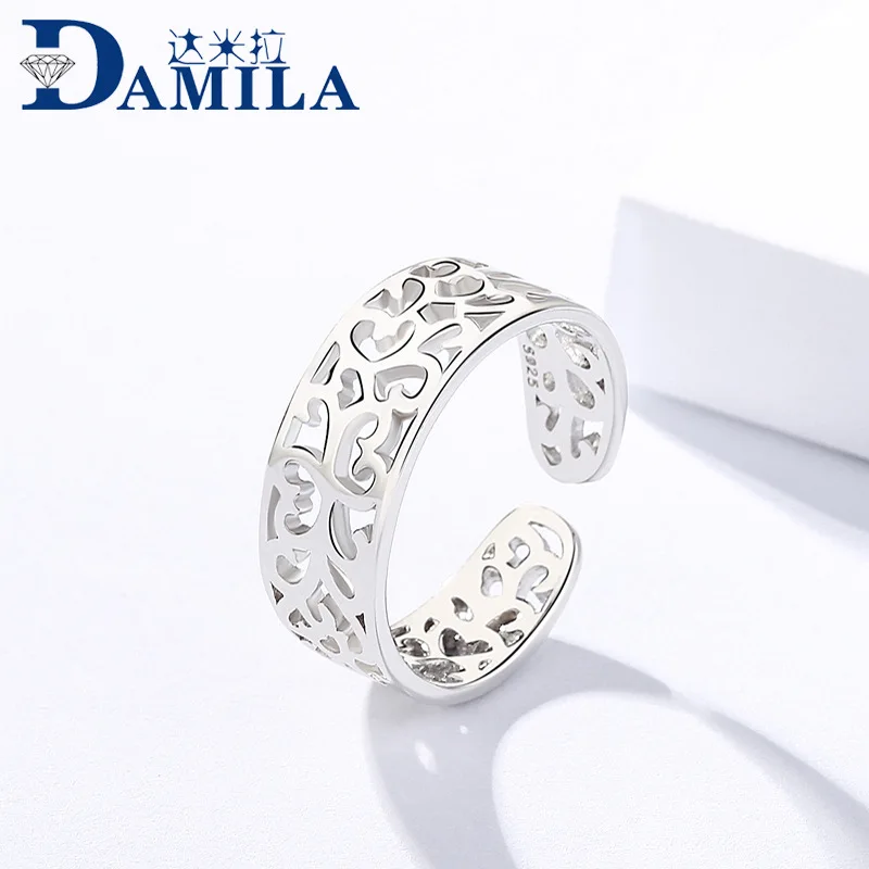 

Hollow flowers 925 Sterling Silver Open Tail Rings For Women Retro vintage style silver jewelry adjustable ring for lover