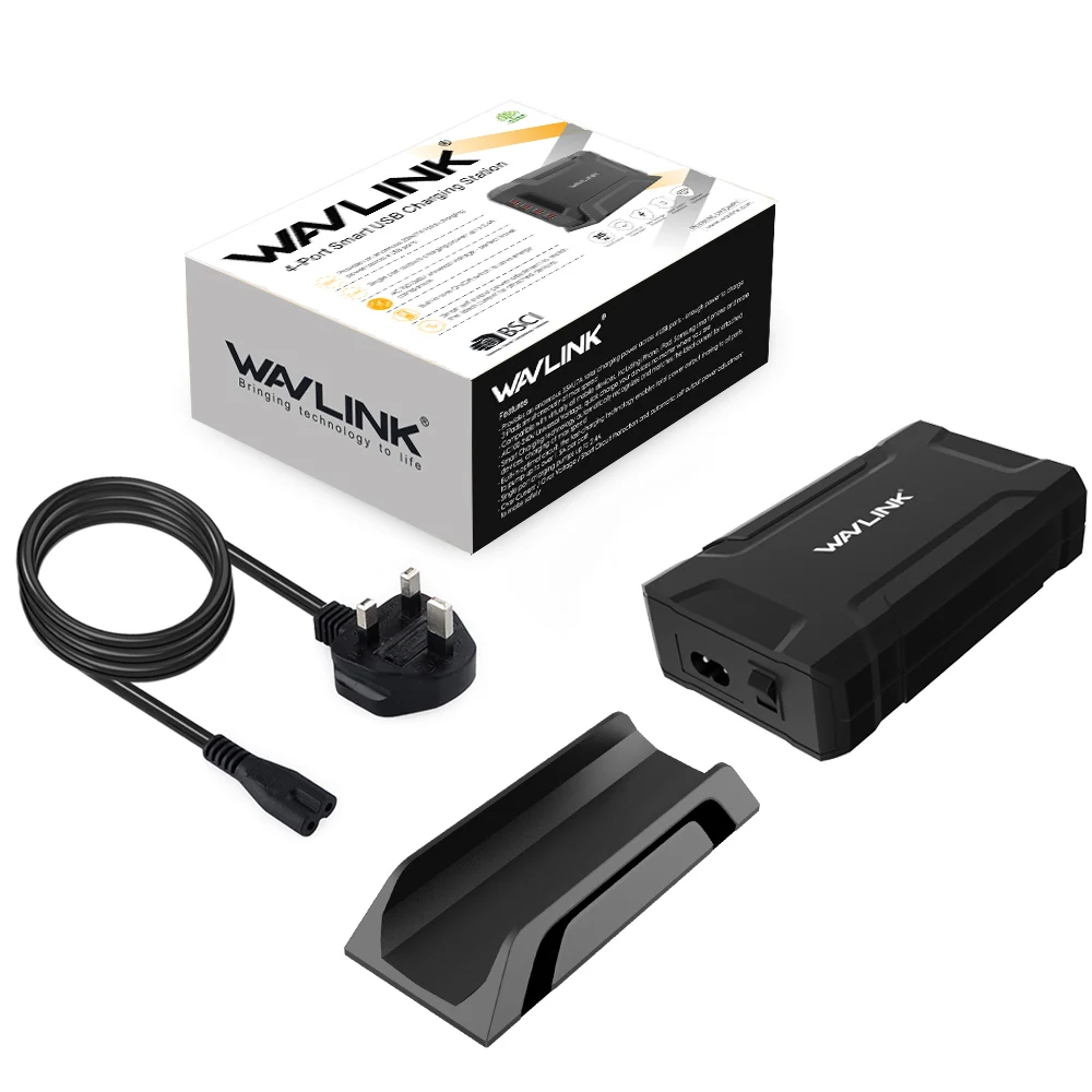 Зарядное устройство Wavlink с 4 USB портами портативное зарядное для путешествий