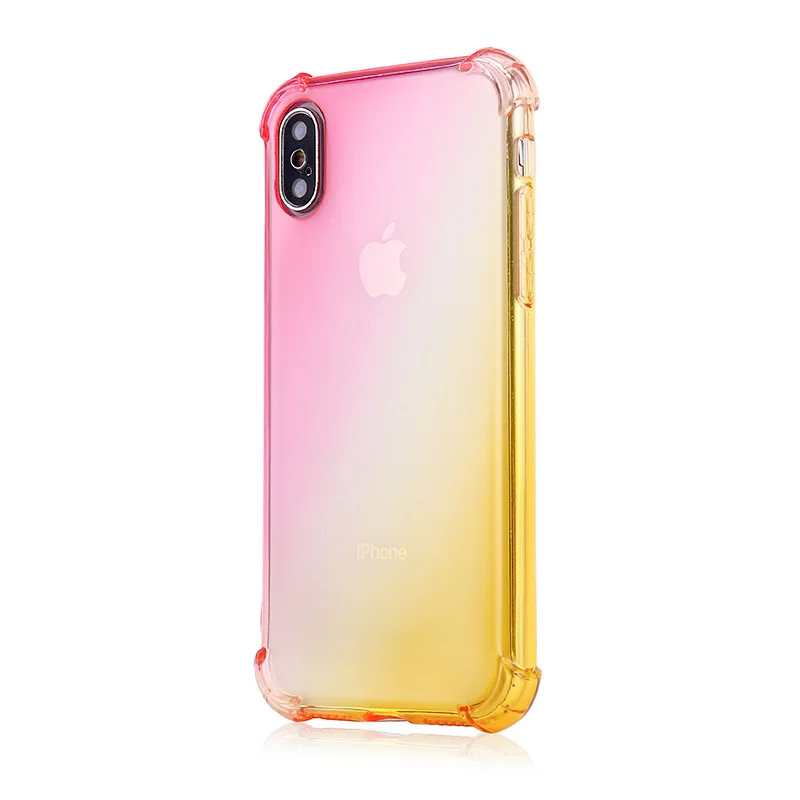 Роскошный мягкий прозрачный чехол из ТПУ с градиентом цвета для Apple iPhone X XR XS Max 8 7 6S