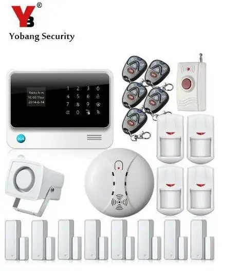 Охранная сигнализация Yobang охранная с Wi Fi GSM детектором дыма приложением для IOS и