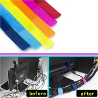 20pcslot bobbin winder cable wire organiser management marker holder cord ties magic tape lead straps for tv computer 180x20mm