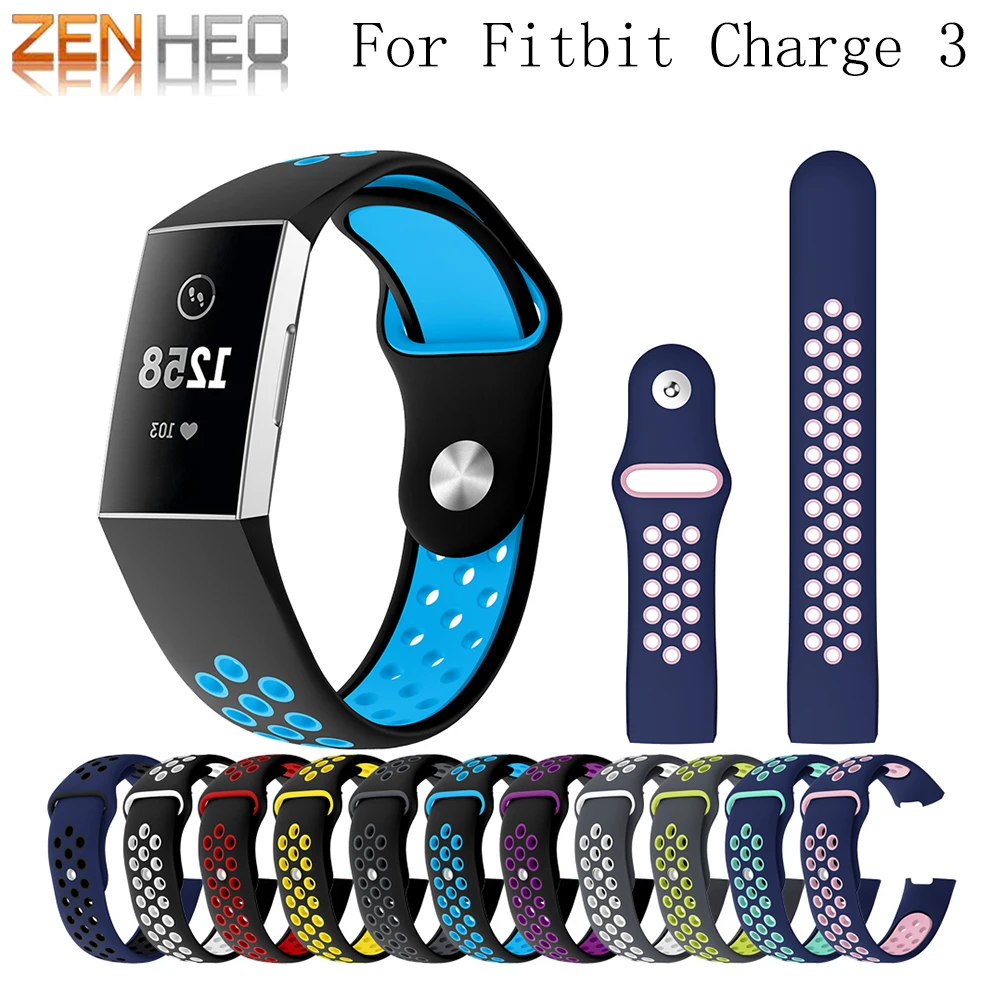 Спортивный силиконовый ремешок для Fitbit Charge 3, мягкий браслет, ремешок для часов, ремешок для Fitbit Charge 3, Сменные аксессуары