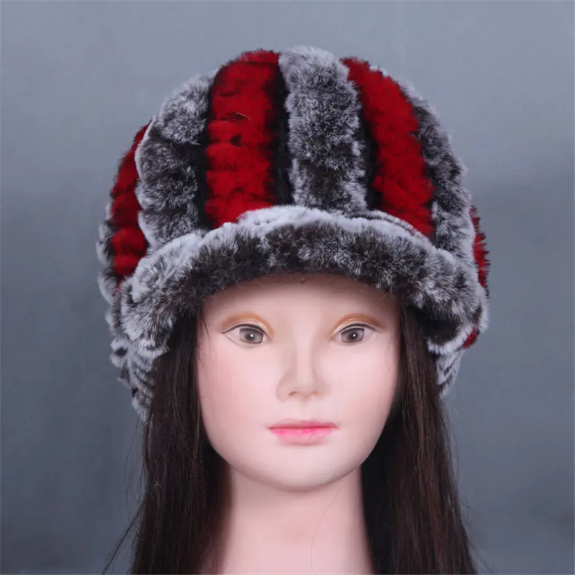 

New fashion autumn and winter winter fur hat rabbit fur woven cap warm hat