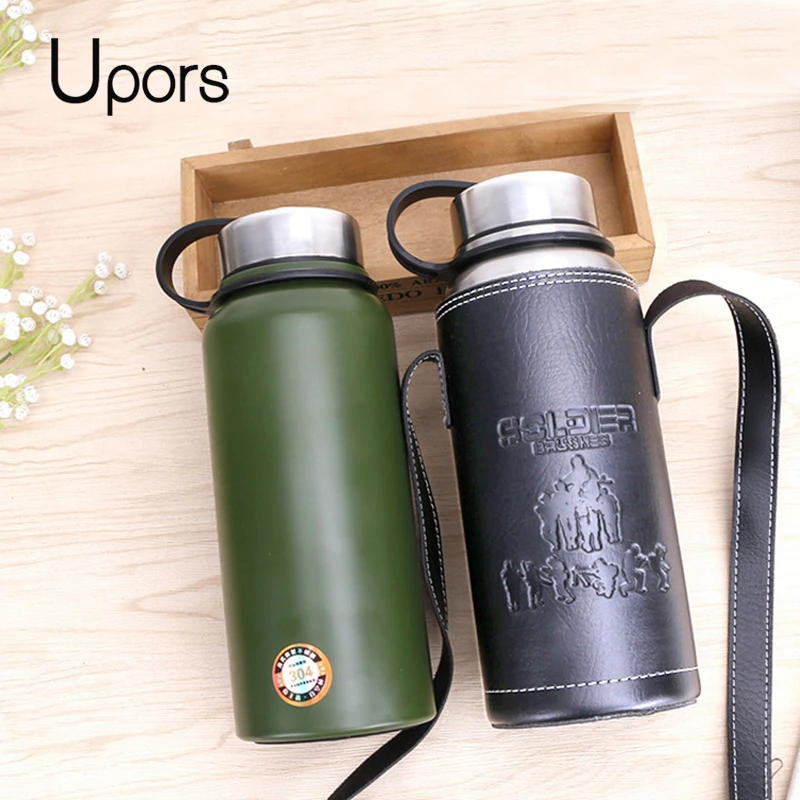 

UPORS New 800/1100ml Outdoor Travel Insulated Water Bottle Thermos Bottle Stainless Steel Vacuum Flask with Carry Case Portable
