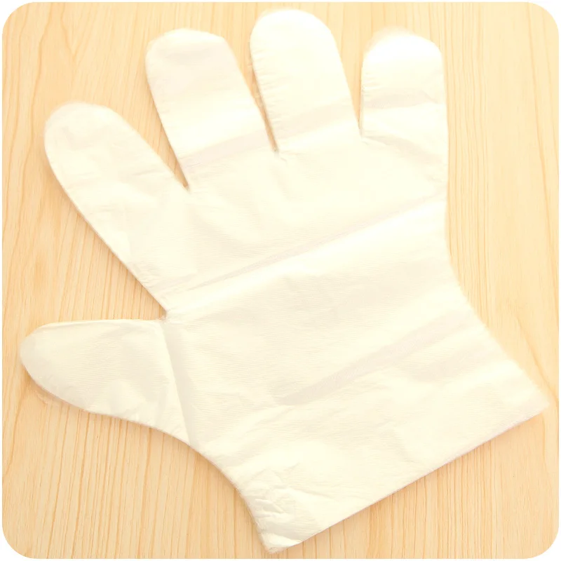 Толстые прозрачные однократные перчатки для здоровья из пищевой тонкой пленки