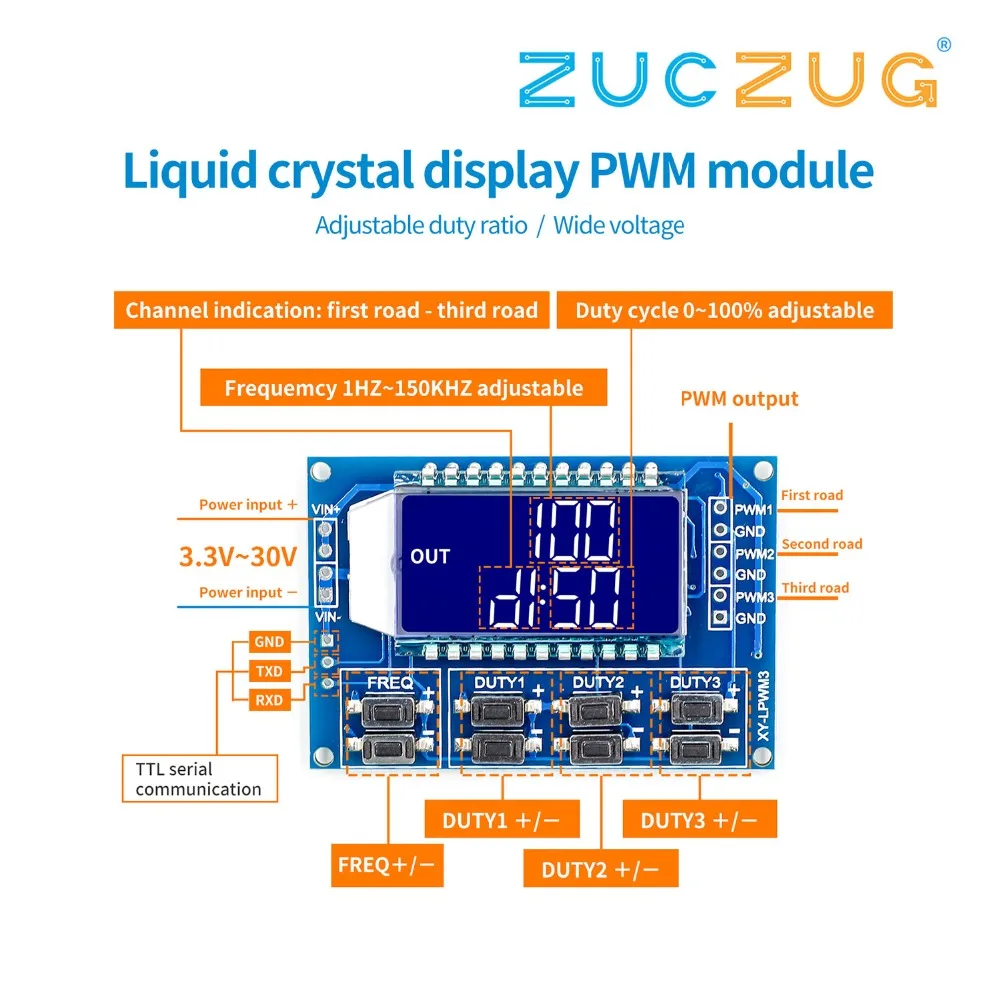 1Hz 150 кГц 3 сторонний выход сигнала Генератор PWM модуль GSM Частота