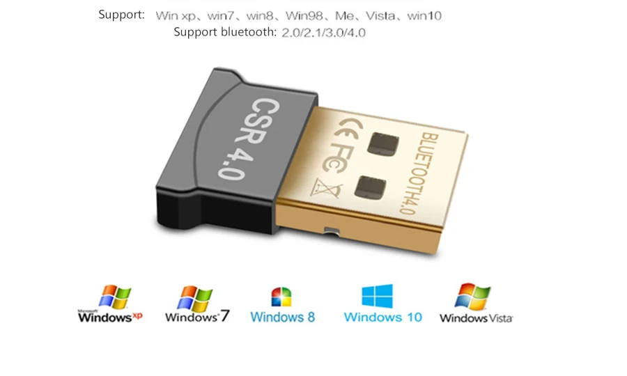 Компьютер USB адаптер Bluetooth V4.0 Двойной режим Беспроводной Dongle Бесплатная драйвер