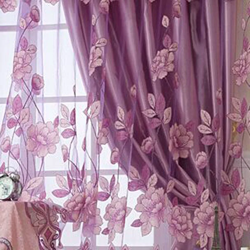 A31 2 5*1 м занавески с пионами для комнаты тюлевые прозрачные Занавески балдахины