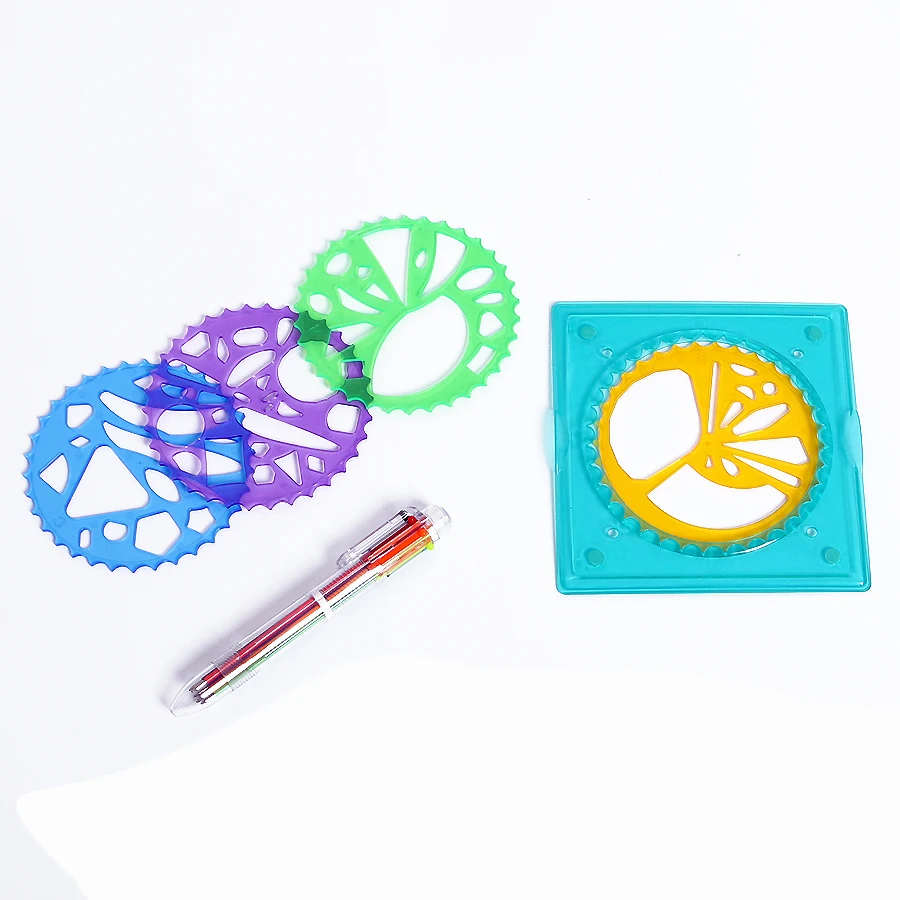 Набор спиральных игрушек Spirograph для рисования сцепляющиеся шестерни и колеса с 6