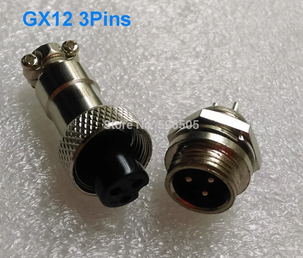 

12mm GX12 3 pins aviation plug aviation socket cable joint 2set/lot