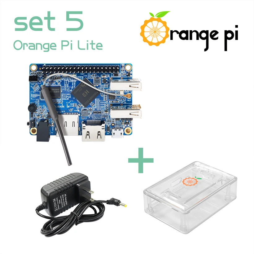 Orange Pi Lite + прозрачный чехол из АБС пластика блок питания Поддержка Android Ubuntu мини