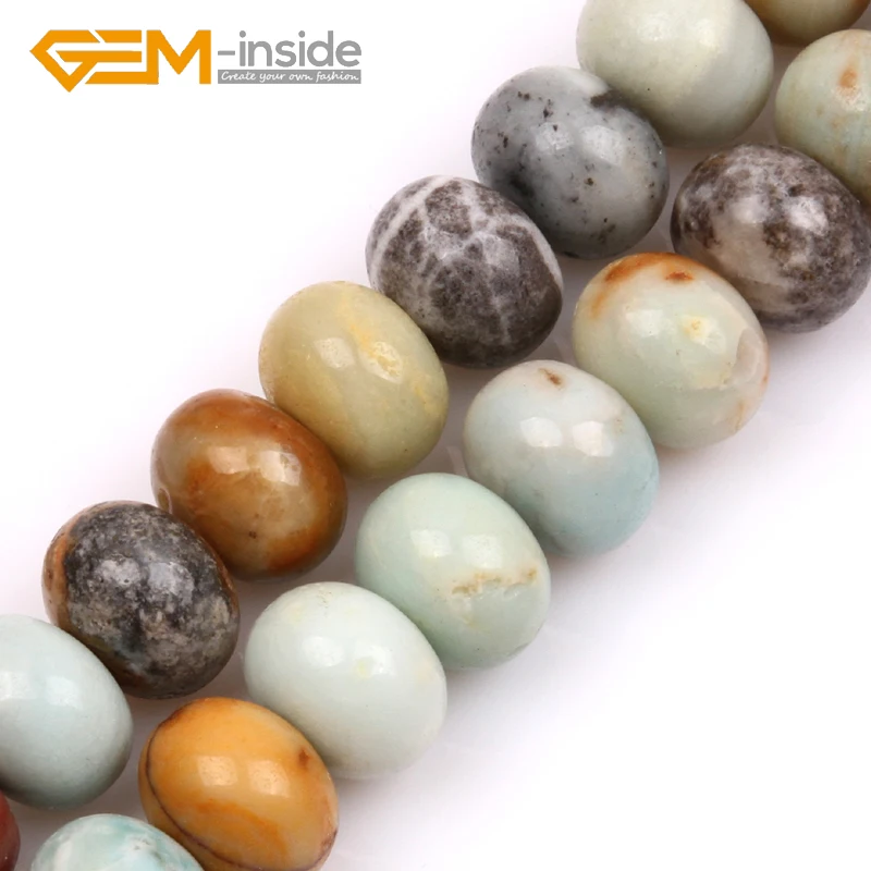 Оптовая продажа! Каменные бусины-разделители Rondelle Amazonite незакрепленные Гладкие