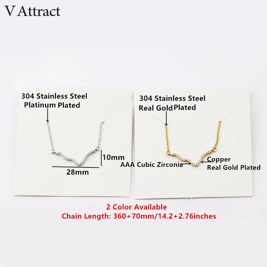 V Attract Gold Filled Maxi Choker Simple Wave CZ Necklace Women Bridesmaid Gift Vintage Jewelry Bar Charm Gargantilha|necklace women|cz