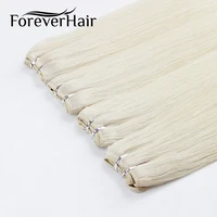 forever hair 100gpc 16 18 20 real remy human hair weave natural straight hair extensions weft platinum blonde color bundles
