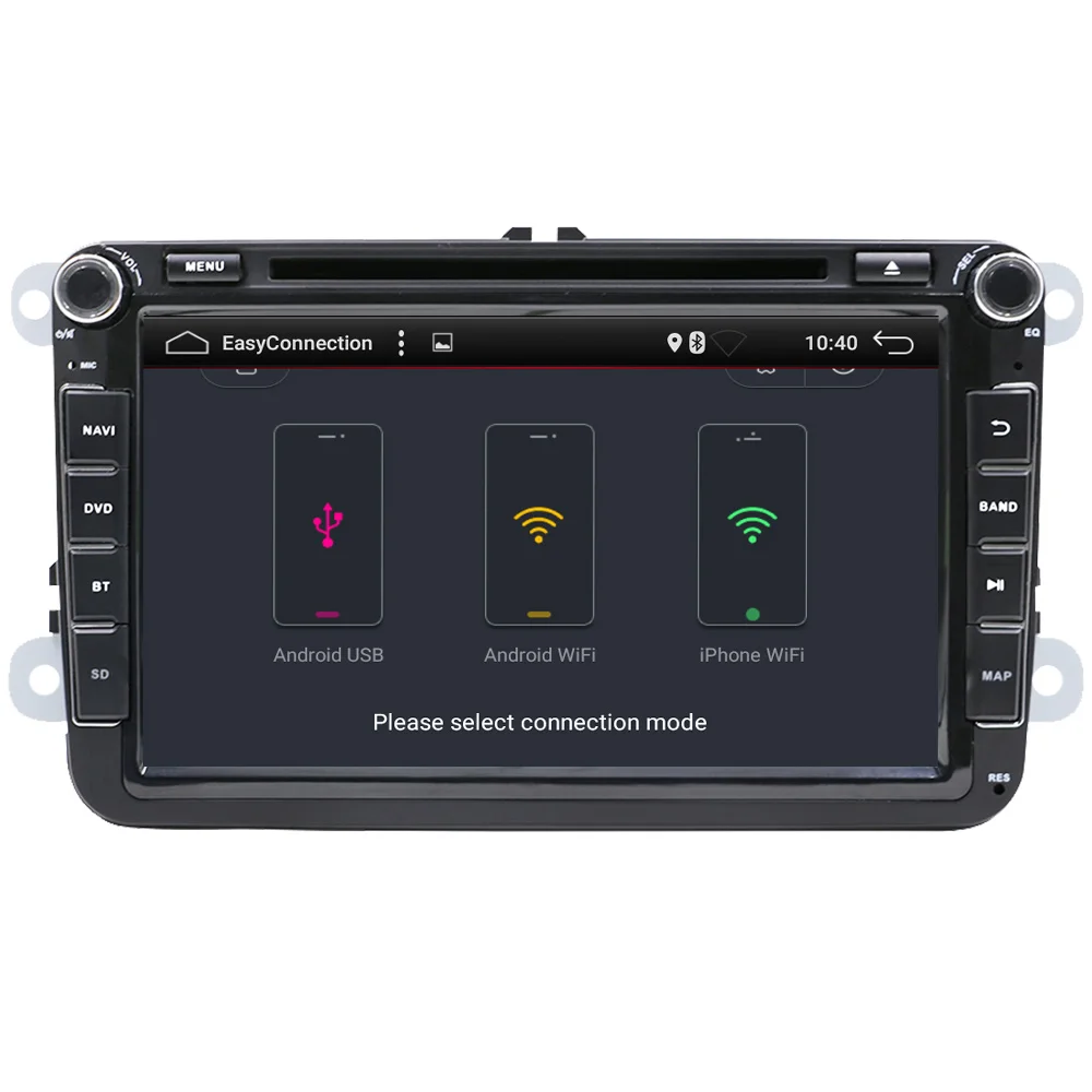 Eunavi 2 din 8 ''Android 9 0 VW автомобильный dvd плеер для Tiguan Polo Golf Passat B6 Jetta skoda seat wifi gps