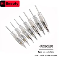 40pcslot disposable screw tattoo needles cartridges for semi permanent microneedling microblading eyebrow lips makeup needles