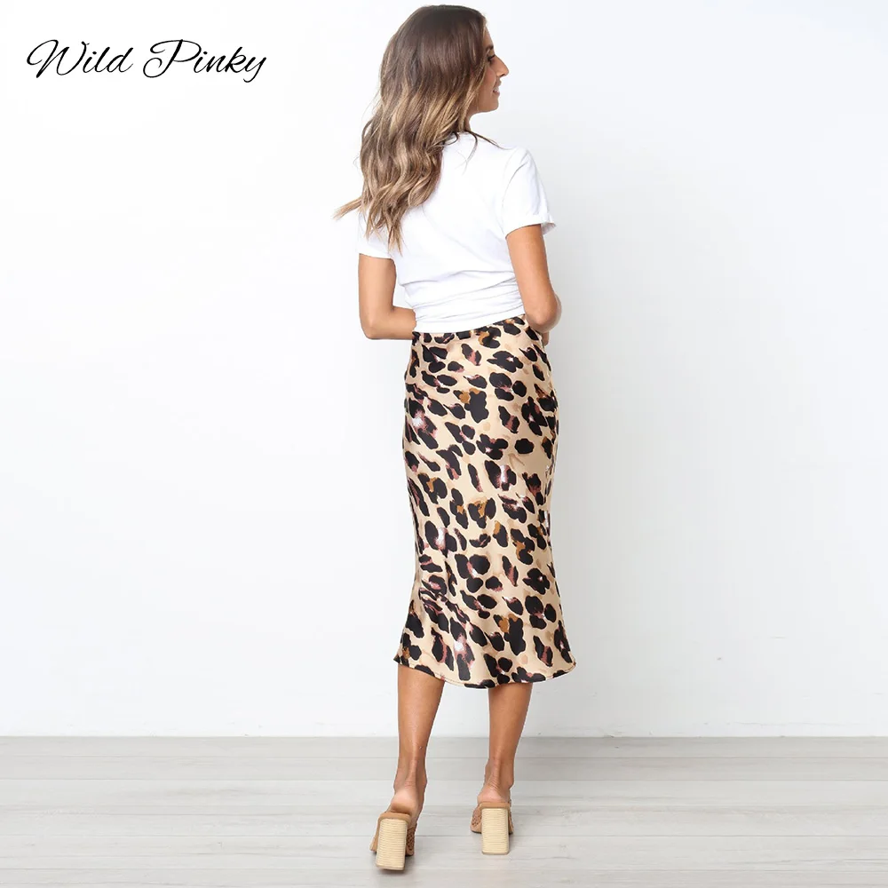 WildPinky оборками Leopard летние юбки Для женщин новый сексуальный Boho длинные Ретро