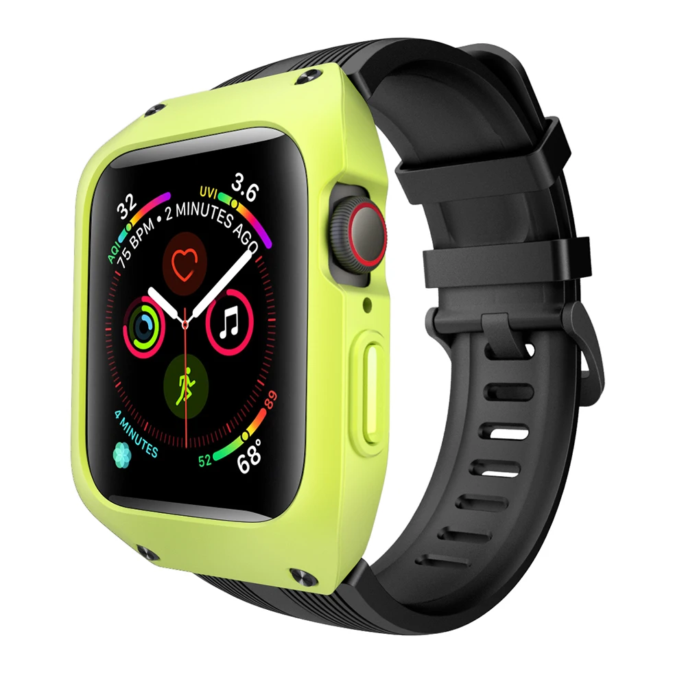 4 цвета силиконовый чехол + ремешок для часов Apple Watch Series Черный Белый Зеленый