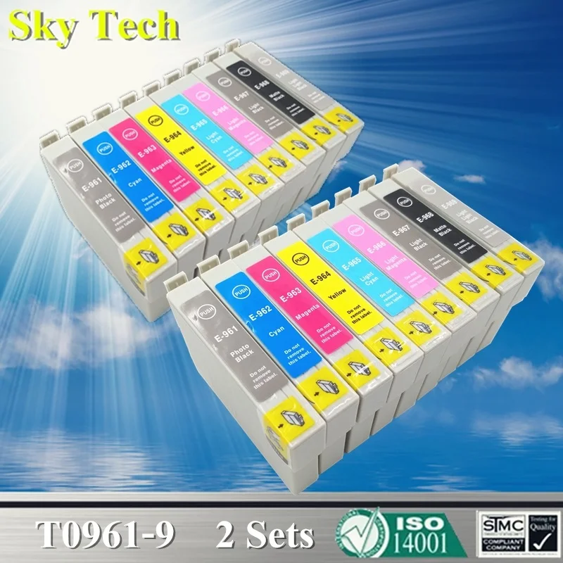 Качественные совместимые чернильные картриджи для T0961 T0969 Epson Stylus Photo R2880.