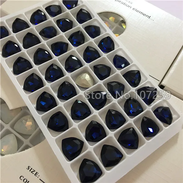 montana TopStone 12 мм K9 стекло кристалл жир треугольной формы Pointback Стразы diy/аксессуары для одежды - Цвет: montana