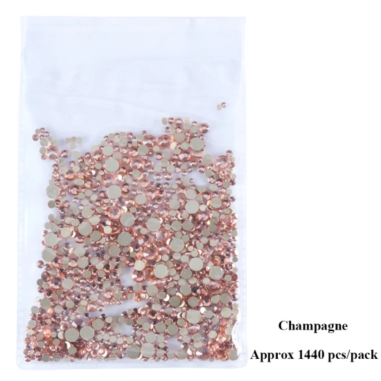 Champagne 1440 шт смешанных размеров Стразы для ногтей для маникюра с плоской задней стороной Алмазная форма Кристальные блестящие камни для дизайна ногтей украшения Драгоценные камни TR1015 - Цвет: Champagne