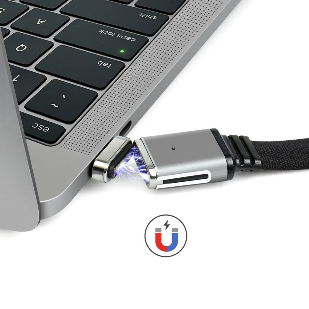 Новинка, 20 контактов, магнитный USB C кабель, 120 см, Магнитный адаптер, USB C 3,1, type-C, USB C 3,1, 5A, 60 Вт, быстрая зарядка
