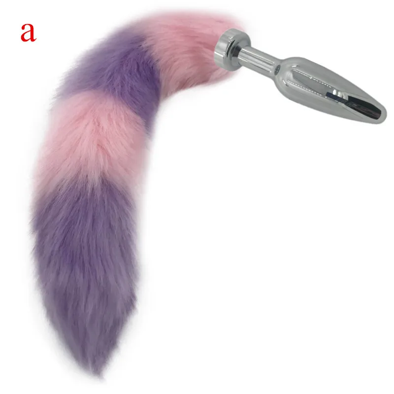2 Size Fox Tail Anal Plug Stainless Steel Butt Dilator Stimulating Toys Dog Tails Adult Products for Couples H8-178G | Красота и