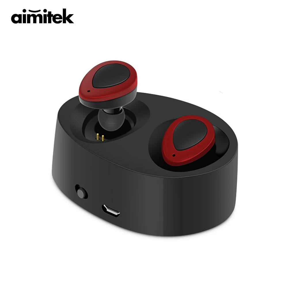 TWS наушники Aimitek K2 с микрофоном и зарядным устройством|headset handsfree|bluetooth earphonestereo headset