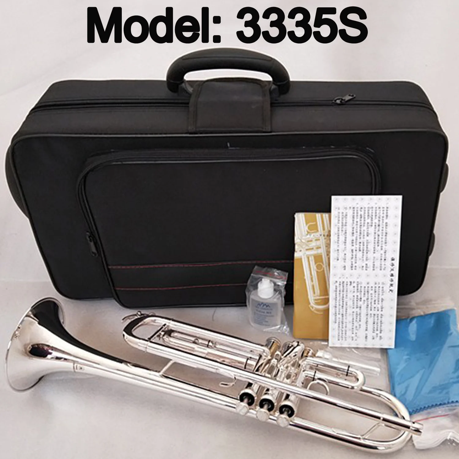 

Brand New 3335S Professional Bb Trumpet Silver Plated Musical Instrument Professional Trumpet With Case Mouthpiece Accessories