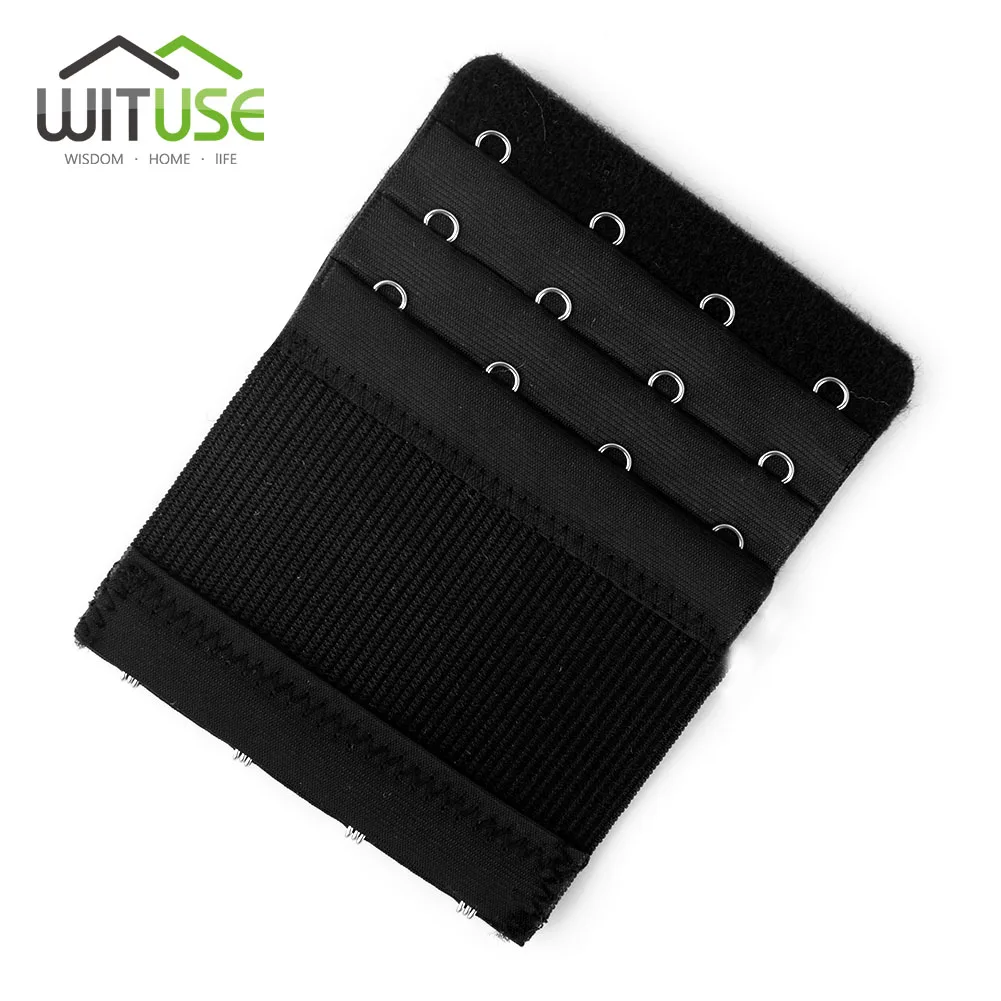 Black 4 Hooks Женские расширители для бюстгальтера, 3 ряда, регулируемое нижнее белье для женщин, удлиненные инструменты, сменная застежка, инструмент для шитья, аксессуары для интима - Цвет: Black 4 Hooks