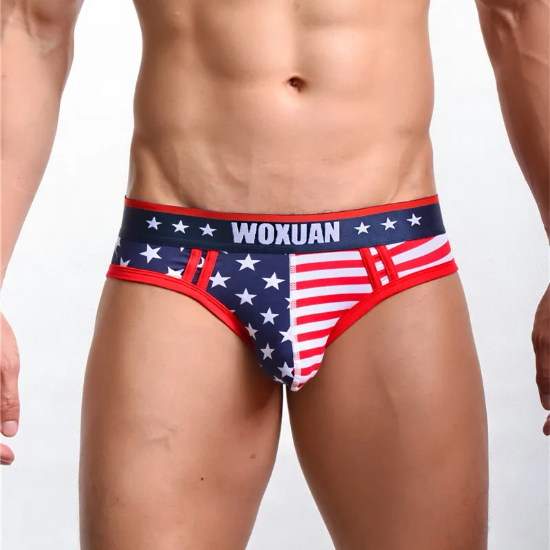 Sexy Men Underwear USA Flag Printed Mens Briefs Cotton Low Waist Underpants Male Fashion Hombres |