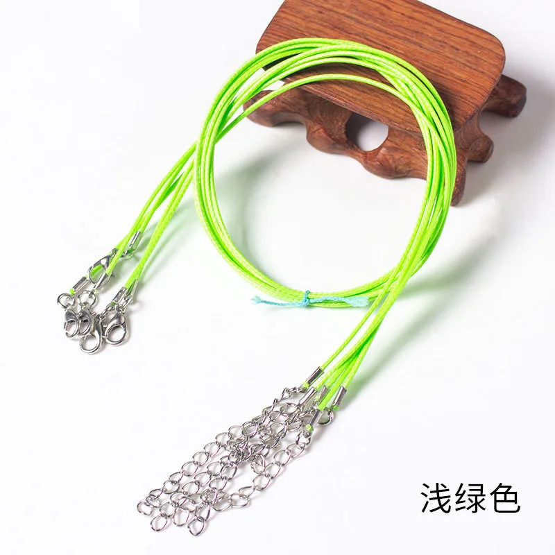 Light Green 20 шт./партия 1,5 мм настоящая ручная работа кожаные регулируемые плетеные веревочные ожерелья и подвески Подвески фурнитура застежка-карабин шнур - Цвет: Light Green