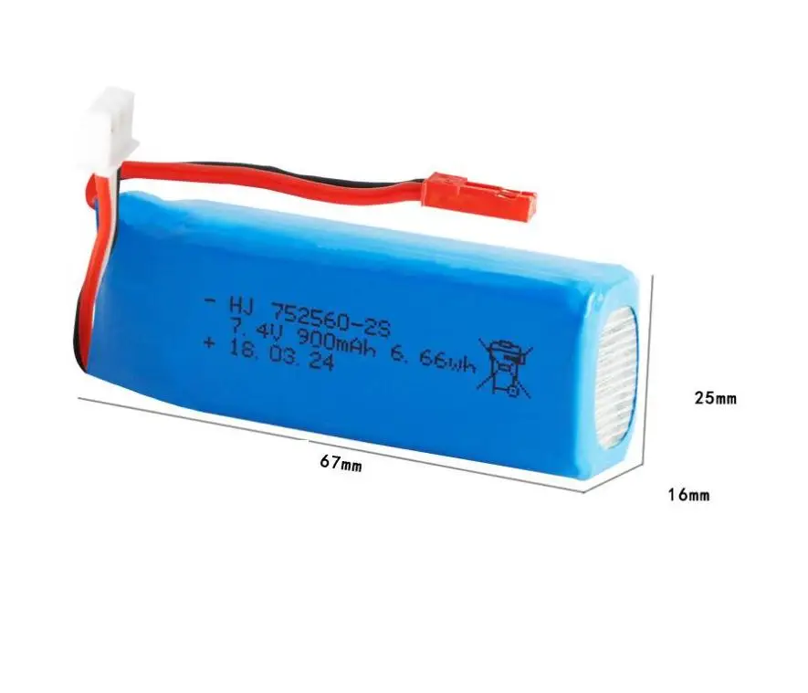 Ewellselling 7,4 V 900mAh 25c литиевая батарея для XK X520 R/C Plane 2 шт./лот