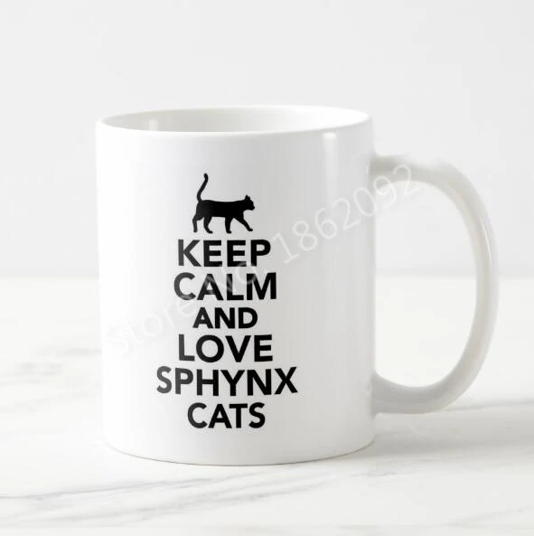 Новинка забавная кофейная кружка с надписью Keep Calm And Love и Sphynx чайная чашка