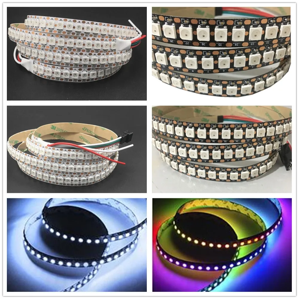 Светодиодный водонепроницаемый 1/2 м 2812 полноцветный 30 60 96 144 LED Pixel/M SMD 5050