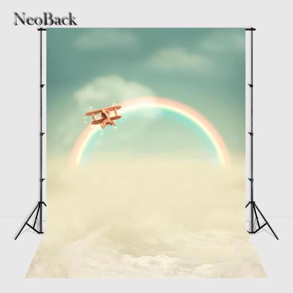 Фотофон NeoBack виниловая ткань 3x5 футов 5x7 Радужный для фотостудии детской съемки
