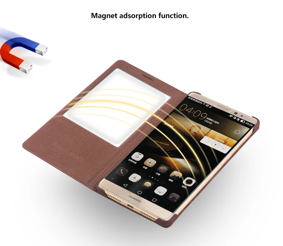 QIALINO 2016 чехол для huawei Ascend mate 8 популярный роскошный из натуральной кожи флип умный