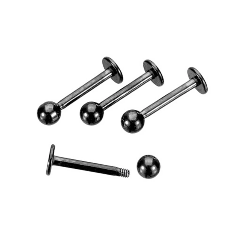 10 шт./лот полированной Титан Сталь язык кольцо для пирсинга серьги гвоздики в