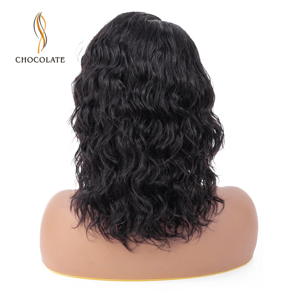 Шоколадные объемные волнистые кружевные передние человеческие волосы парики